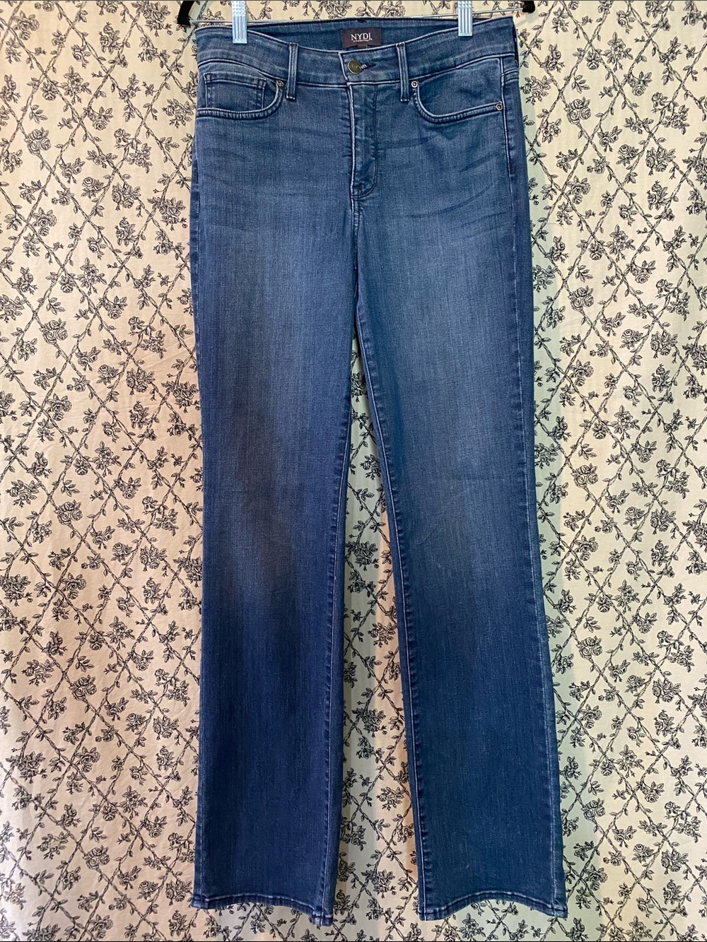 NYDJ Straight Leg Jeans in Dark Wash Blue
